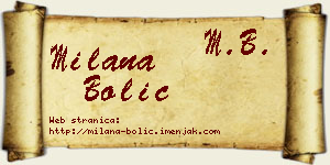Milana Bolić vizit kartica